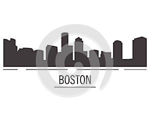 City landscape of Boston in flat style.