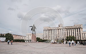 City landscape Moscow Square and people walking around.