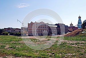 City landscape. Old houses on Lodochny Lane. Syzran. Samara region.
