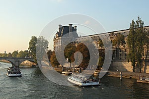 City landscape Paris la seine France bridge river