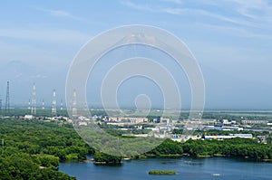 The city landscape of Petropavlovsk-Kamchatsky and Koryaksky vol