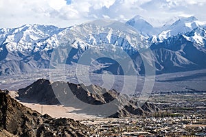 The city of Leh, Leh city is located in the Indian Himalayas at an altitude of 3500 meters.