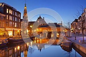 City of Leiden, The Netherlands at night