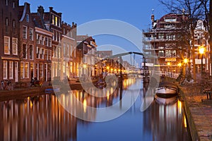 City of Leiden, The Netherlands at night photo