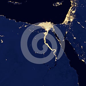 City lights Of Egypt ,Elements of this image are furnished by NASA