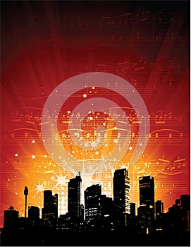 City lights - vector illustration