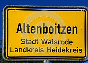 City Limit of the Village Altenboitzen, Walsrode, Heidekreis, Lower Saxony