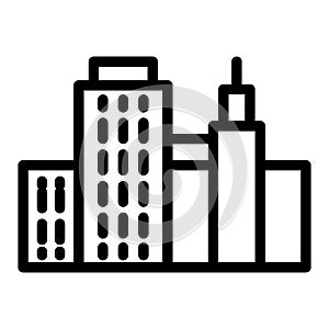 City line icon. Cityscape illustration isolated on white. Buildings outline style design, designed for web and app. Eps