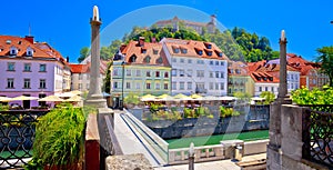 City of Ljubljana river waterfront architecture