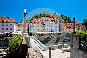 City of Ljubljana river waterfront architecture