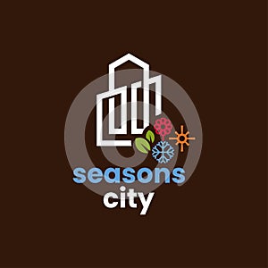 City logo combined with the image of the four seasons.