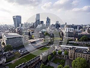 The City of London financial District aerial