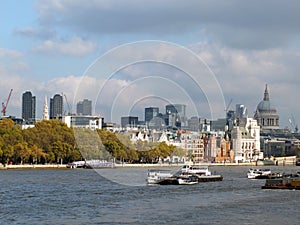 City of london financial district showing current construction work on new large developments