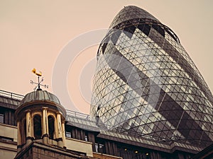 City of London. Modern and old architecture. United Kingdom.