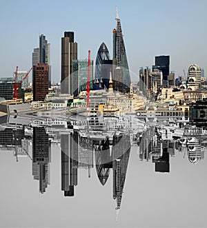 City of London one of the leading centres of global finance.This view includes Tower 42 Gherkin,Willis Building, Stock Exchange