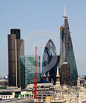 City of London one of the leading centres of global finance.This view includes Tower 42 Gherkin,Willis Building, Stock Exchange T photo