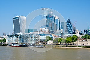 The City of London and the river Thames on a summer day