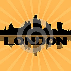 City of London skyline 2022 with sunburst effect illustration