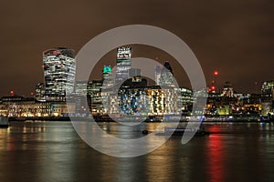 City of London skyline at night