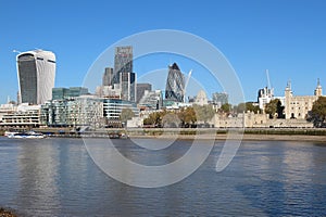 City of London skyline and the Thames