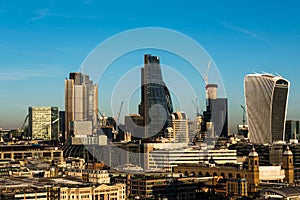 City of London skyscrapers office buildings skyline in afternoon