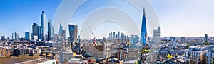 City of London view at sunny day. View include Office buildings banking and financial district