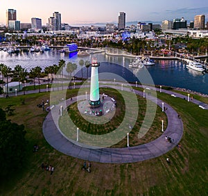 City of Long Beach Rainbow Harbor lighthouse