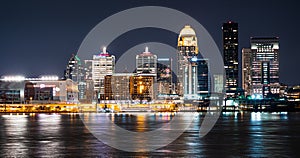 The city of Louisville by night