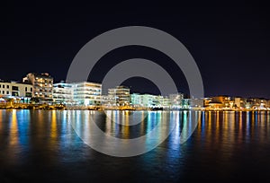 City Loutraki in Greece at night