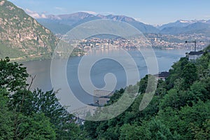 City of Lugano and Lake Lugano seen from Campione d\'Italia photo