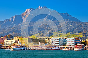 City of Luzern and Pilatus mountain view from lake