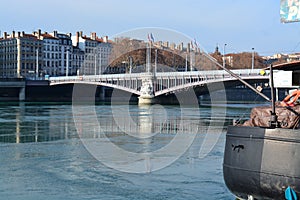 City of lyon,Bridges and river Rhone