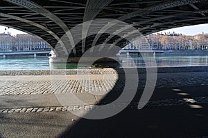 City of lyon,Bridges and river Rhone