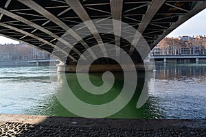 City of lyon,Bridges and river Rhone