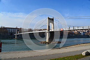 City of lyon,Bridges and river Rhone