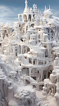 City made entirely of ice and snow