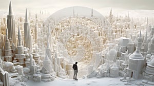 City made entirely of ice and snow