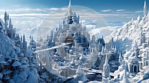 City made entirely of ice and snow