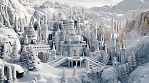 City made entirely of ice and snow