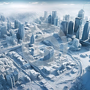 City made entirely of ice and snow