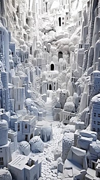 City made entirely of ice and snow