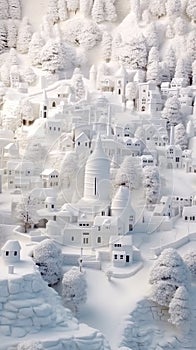 City made entirely of ice and snow