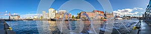 City of Malmo waterfront and lighthouse panoramic view