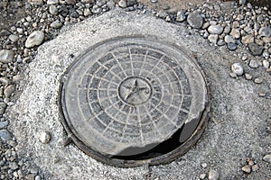 City manhole broken cover USSR