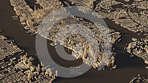 city map. 3d map of. city from above 3d illustration. Vertical poster map.