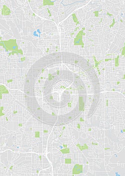 City map Atlanta, color detailed plan, vector illustration