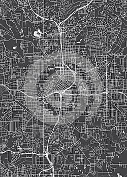 City map Atlanta, monochrome detailed plan, vector illustration