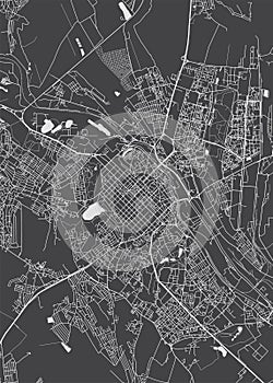 City map Chisinau, monochrome detailed plan, vector illustration photo