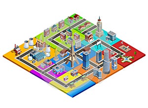 City Map Constructor Colorful Isometric Image