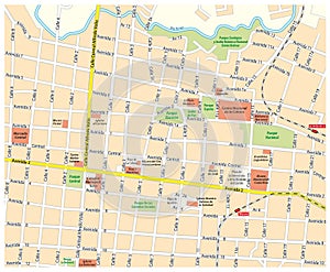 City map of downtown San Jose, Costa Rica